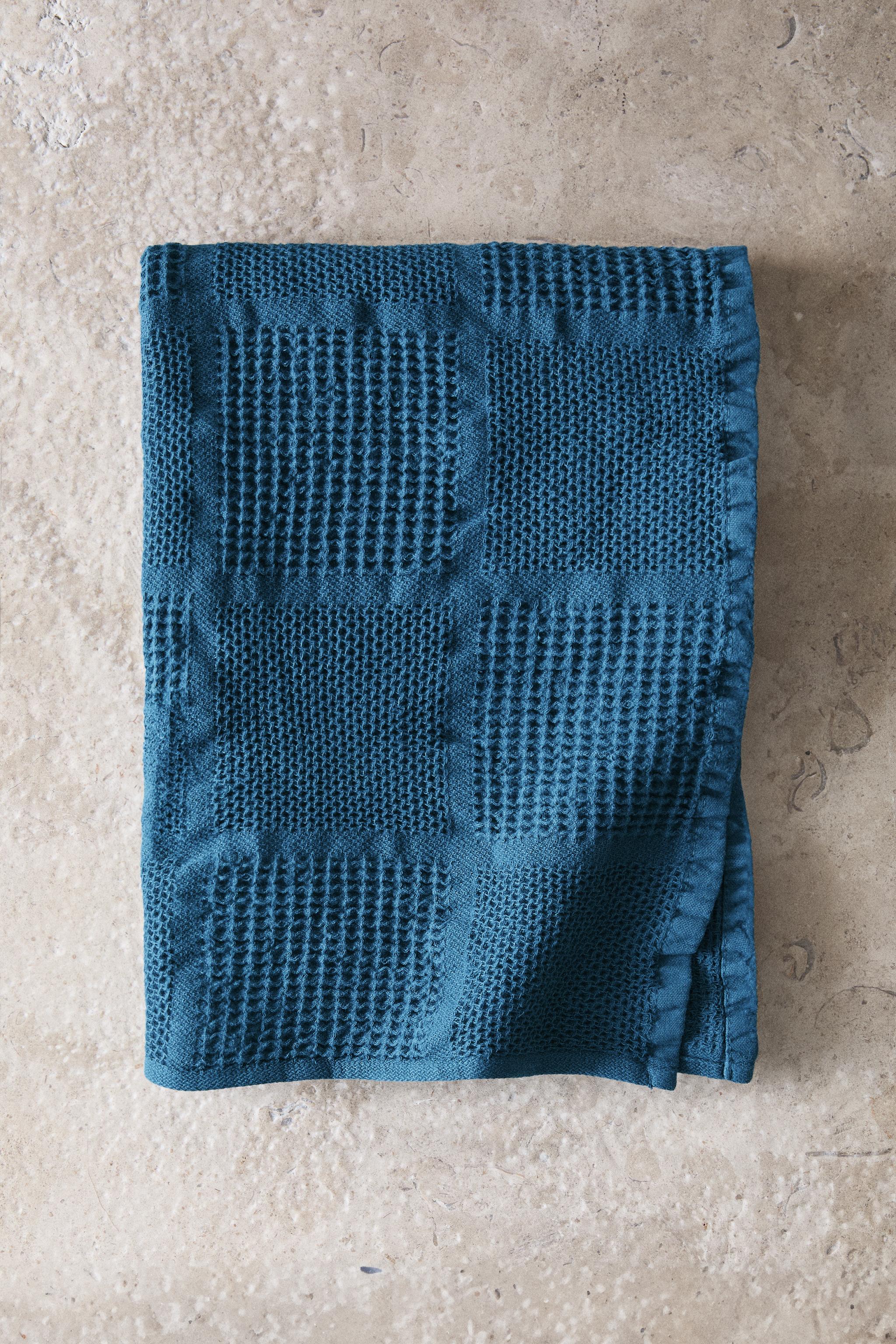 WAFFLE-KNIT COTTON KITCHEN TOWEL
